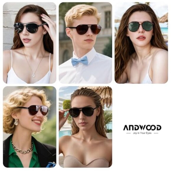 Retro Polarized Aviator Sunglasses Unisex Vintage 70s Style main image 6